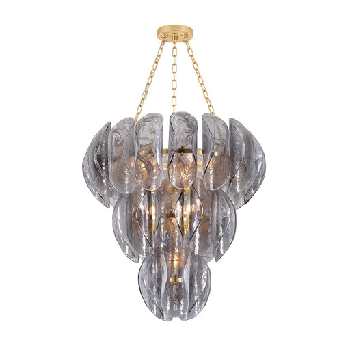 Anatase Ten Light Chandelier Vintage Gold Leaf