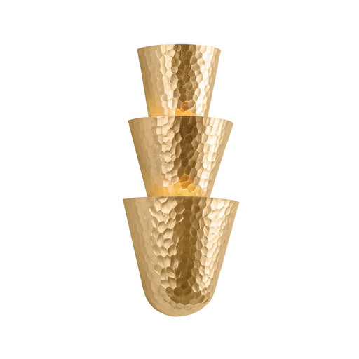 Bucharest Three Light Wall Sconce Vintage Gold Leaf