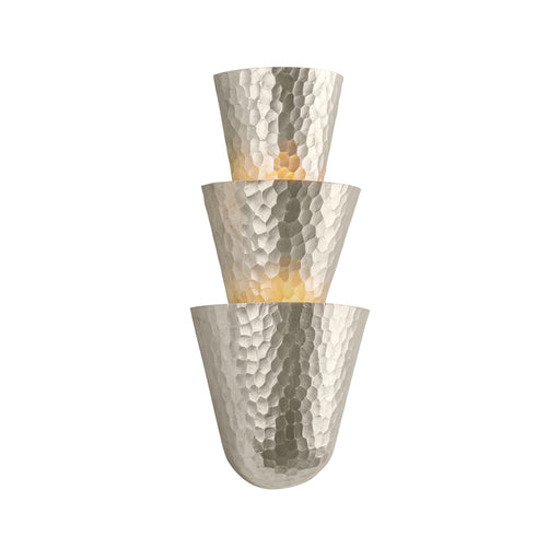 Bucharest Three Light Wall Sconce Warm Silver Leaf