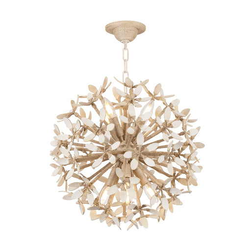 Corfu Eight Light Chandelier Ivory Coco