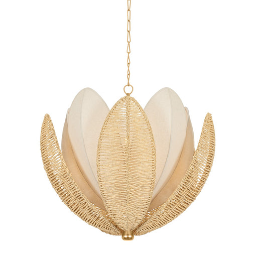 Costa Brava Ten Light Chandelier Vintage Gold Leaf