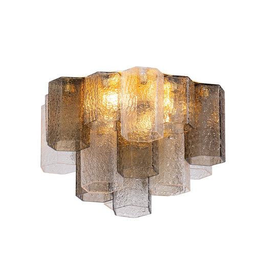 Helsinki Four Light Semi Flush Mount Vintage Gold Leaf