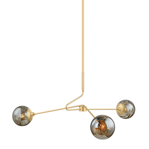Nyla Three Light Chandelier Aged Brass