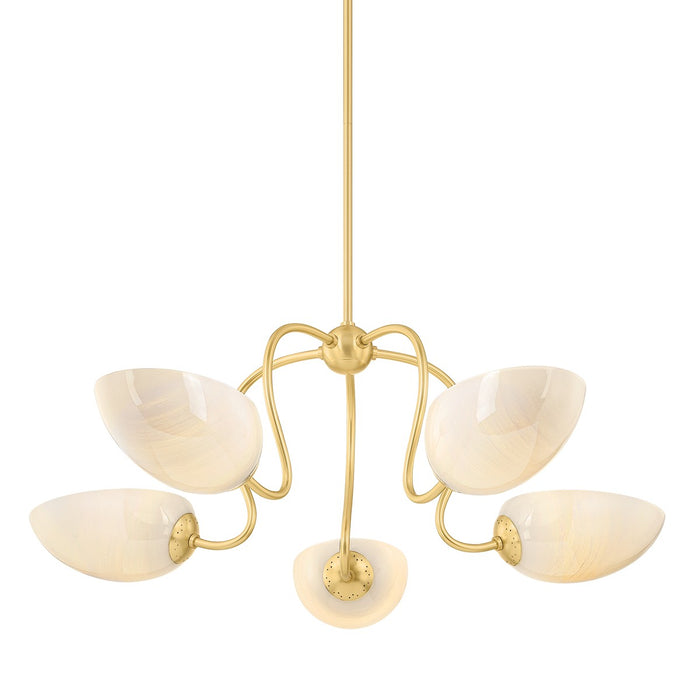 Mitzi - H1064805-AGB - Five Light Chandelier - Reva - Aged Brass