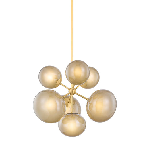 Zaley Seven Light Chandelier Aged Brass