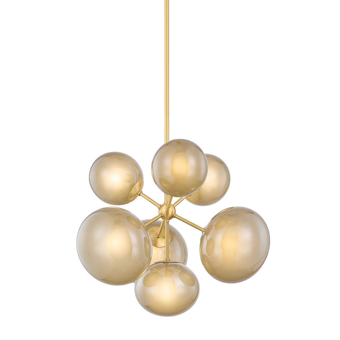 Mitzi - H1073807-AGB - Seven Light Chandelier - Zaley - Aged Brass