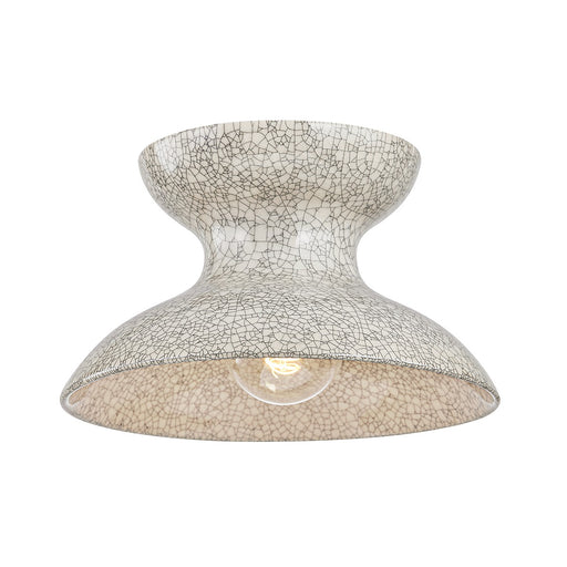 Carina One Light Flush Mount Aged Brass/Ceramic Belgian Crackle