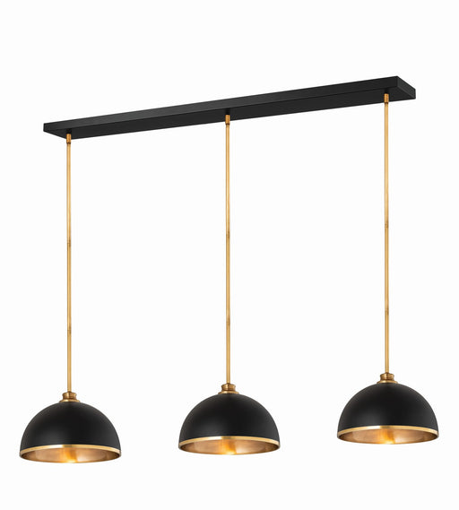 Z-Lite - 1004P14-3L-MB-RB - Three Light Pendant - Landry - Matte Black + Rubbed Brass