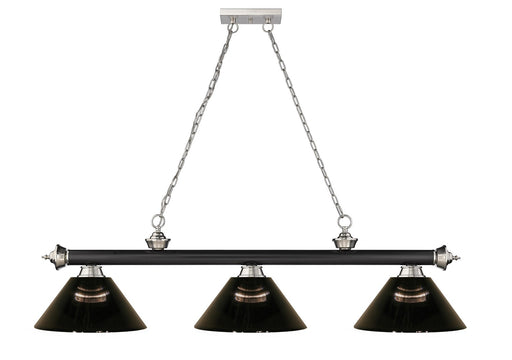 Cordon Three Light Billiard Matte Black + Brushed Nickel