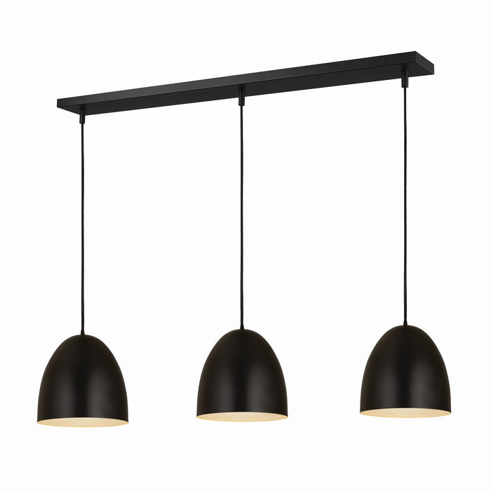 Z-Lite - 6012P12-3L-SBK - Three Light Pendant - Z-Studio - Satin Black