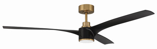 Craftmade - PHB60FBSB3-NWF - 60"Ceiling Fan - Phoebe 60" Indoor Ceiling Fan without Wifi - Flat Black/Satin Brass
