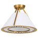 Quorum - 2382-3-47 - Three Light Semi-Flush Mount - Gorham - Brushed Brass