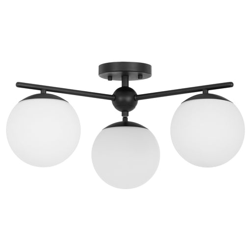Jasper Three Light Semi-Flush Mount Matte Black