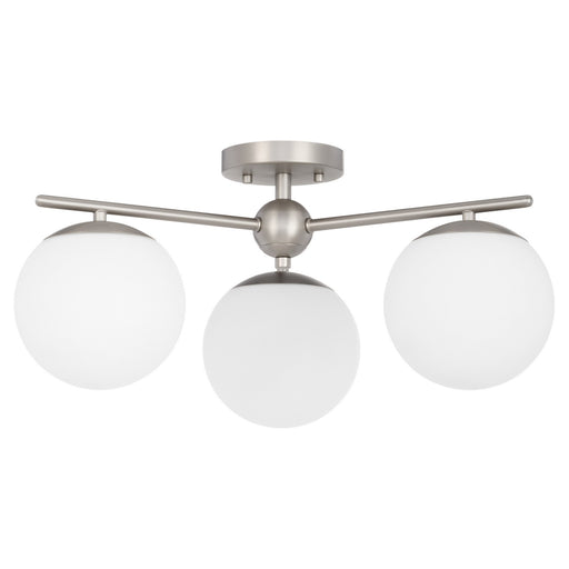 Jasper Three Light Semi-Flush Mount Satin Nickel