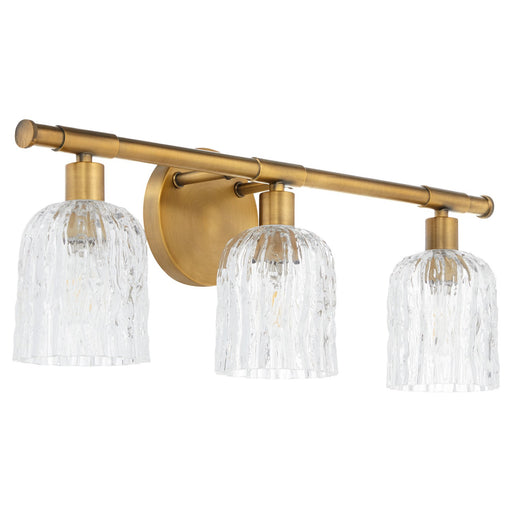 Meriam Three Light Vanity Brushed Brass