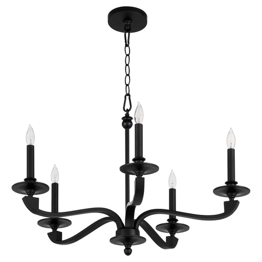 Chantelle Five Light Chandelier Matte Black
