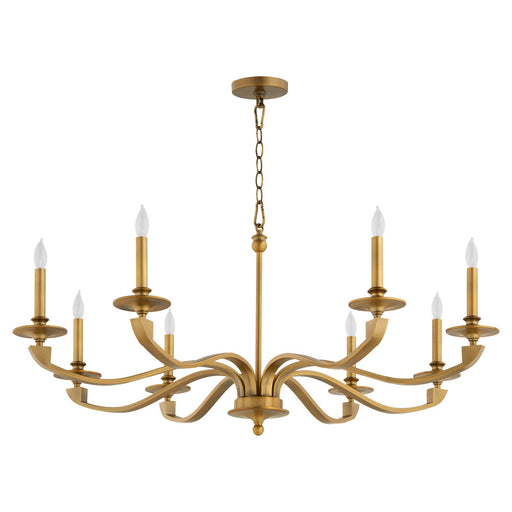 Chantelle Eight Light Chandelier Brushed Brass