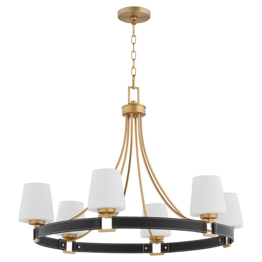 Hidalgo Six Light Chandelier Aged Brass