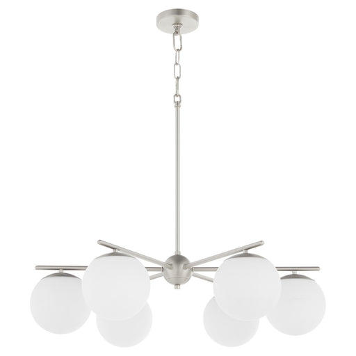 Jasper Six Light Chandelier Satin Nickel