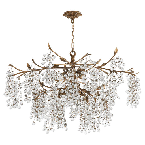 Glicina Eight Light Chandelier Natural Brass