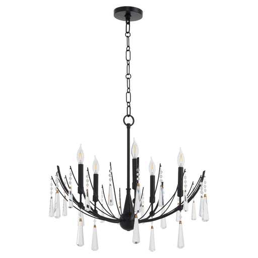 Eloise Five Light Chandelier Matte Black