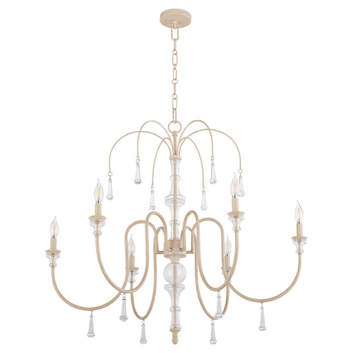 Clasica Six Light Chandelier Washed Oak