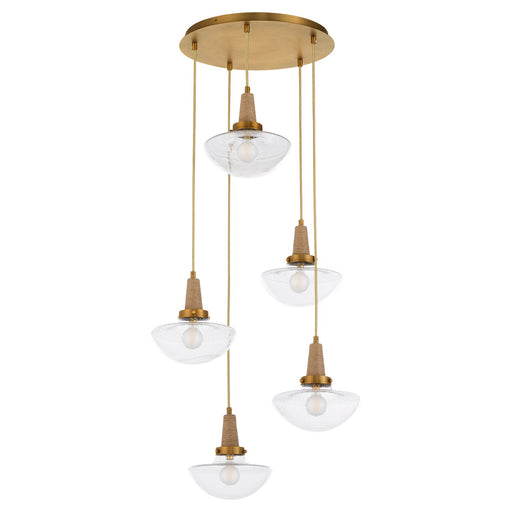 Stockport Five Light Pendant Brushed Brass