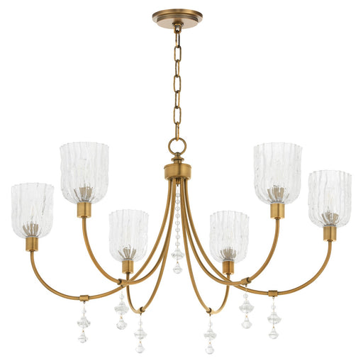 Meriam Six Light Chandelier Brushed Brass