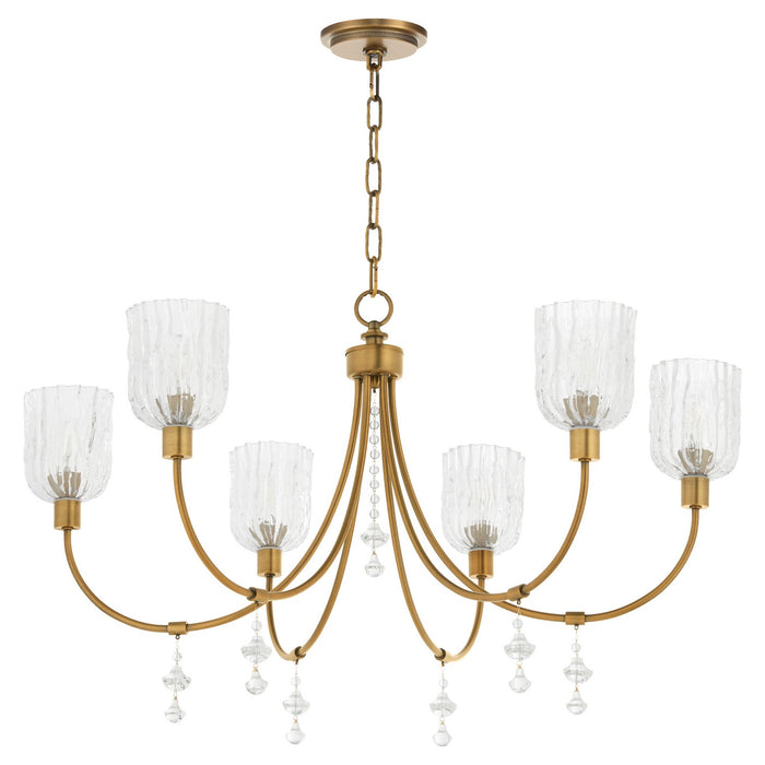 Quorum - 693-6-47 - Six Light Chandelier - Meriam - Brushed Brass