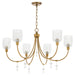 Quorum - 693-6-47 - Six Light Chandelier - Meriam - Brushed Brass