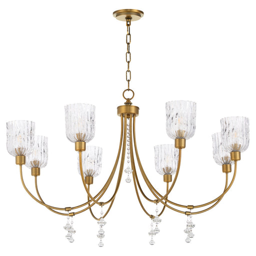 Meriam Eight Light Chandelier Brushed Brass