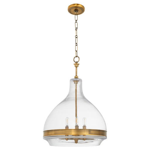 Tilbrook Three Light Pendant Brushed Brass
