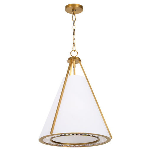 Gorham Three Light Pendant Brushed Brass