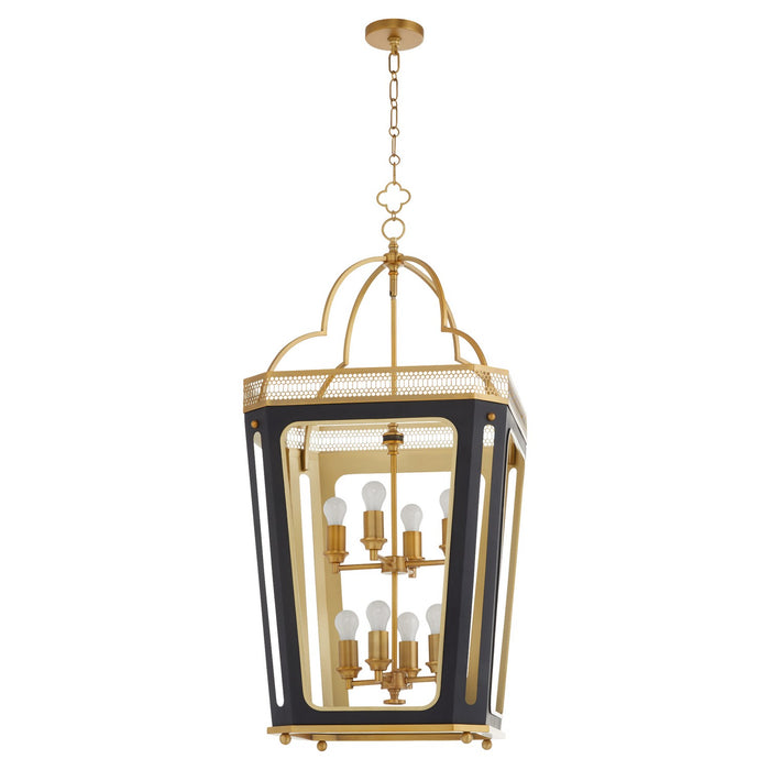 Quorum - 840-8-5947 - Eight Light Pendant - Loire - Matte Black|Brushed Brass