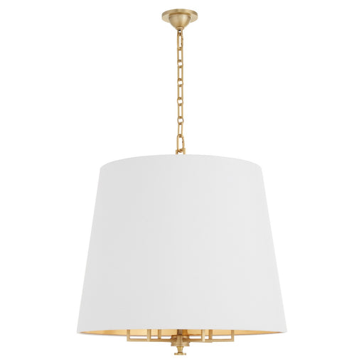 Karnes Six Light Pendant Aged Brass