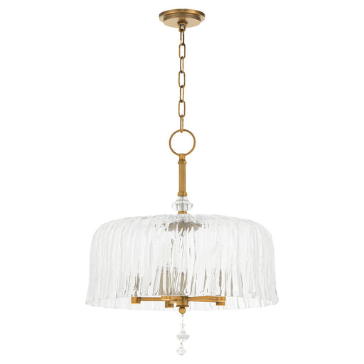 Meriam Five Light Pendant Brushed Brass