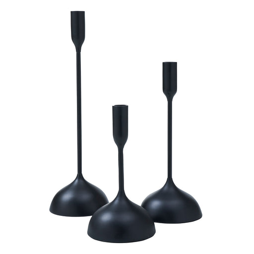 Chambers Set Of 3 Tapered Candle Holder Matte Black