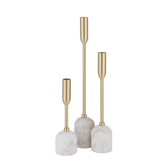 Renwil - CAN183 - Set Of 3 Tapered Candle Holder - Marchesa - Satin Brass
