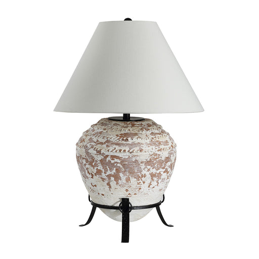 Silis Table Lamp Textured Ceramic (Off White And Brown)