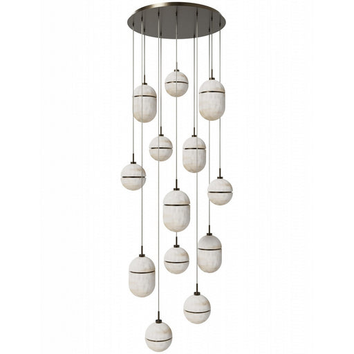 Avenue Lighting - HF2913-AB - 13 Light Pendant - Sedona - Alabaster / Aged Brass