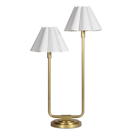 Polly Two Light Table Lamp Natural Brass