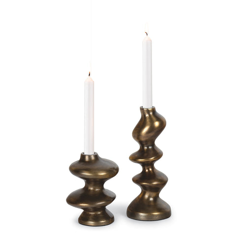 Blobby Candle Holder Set Brass