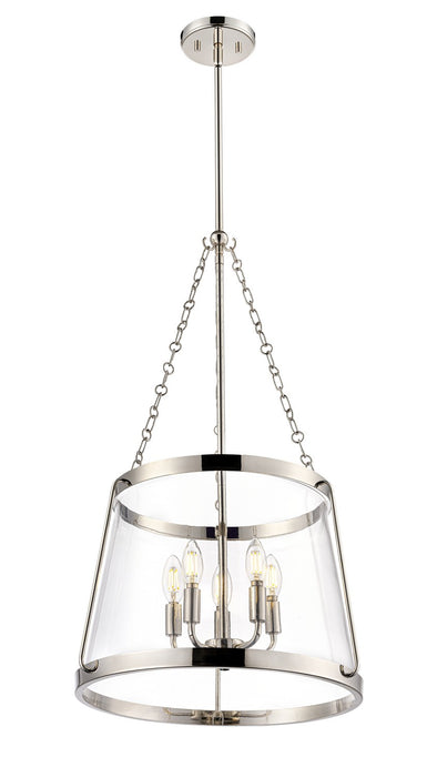 Millennium - 21405-PN - Five Light Pendant - Adabella - Polished Nickel