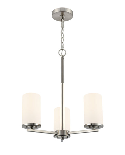 Verlana Three Light Chandelier Brushed Nickel
