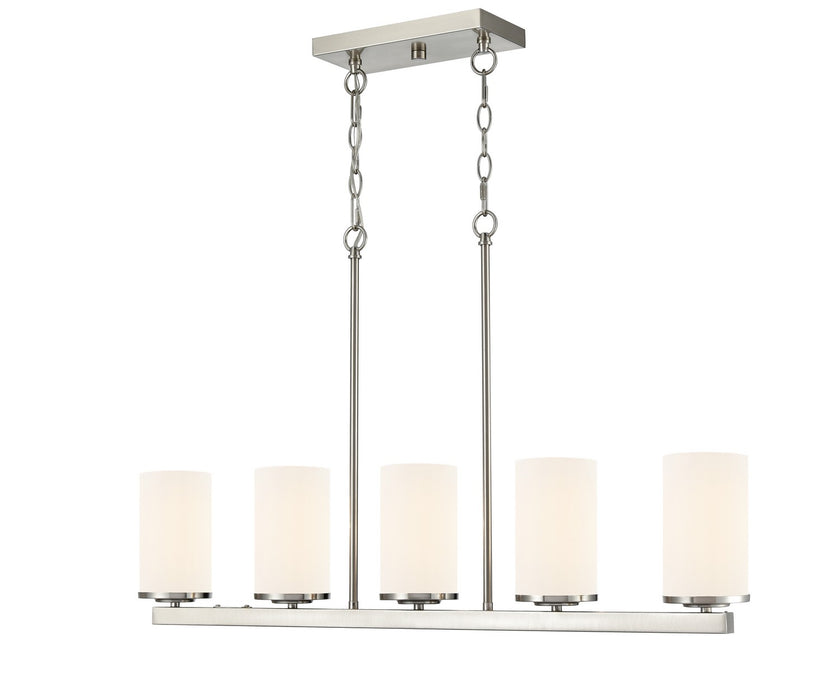 Millennium - 2725WG-BN - Five Light Linear Chandelier - Verlana - Brushed Nickel