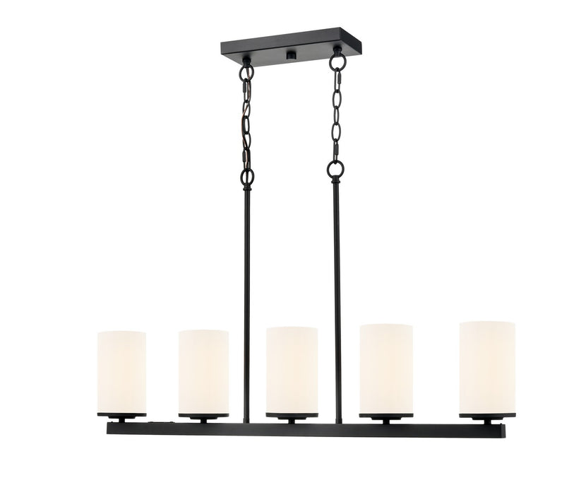 Millennium - 2725WG-MB - Five Light Linear Chandelier - Verlana - Matte Black