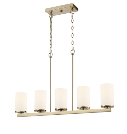 Verlana Five Light Linear Chandelier Modern Gold