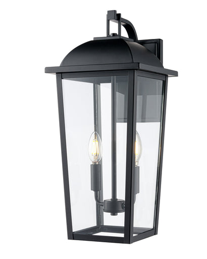 Houston Two Light Outdoor Wall Lantern Powder Coated Black