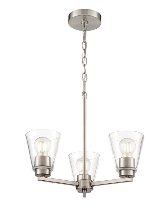 Millennium - 64103-BN - Three Light Chandelier - Strayhan - Brushed Nickel