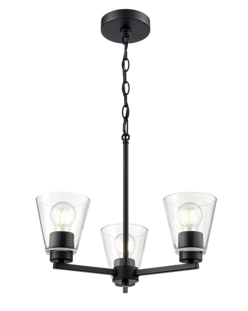 Millennium - 64103-MB - Three Light Chandelier - Strayhan - Matte Black